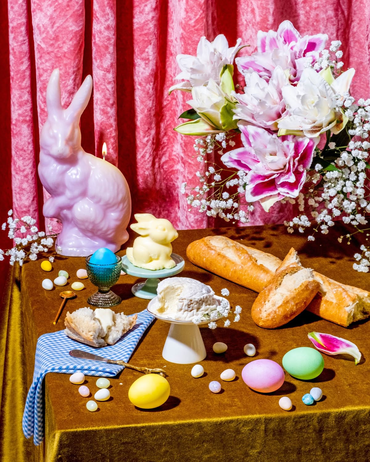 Brightly coloured table design