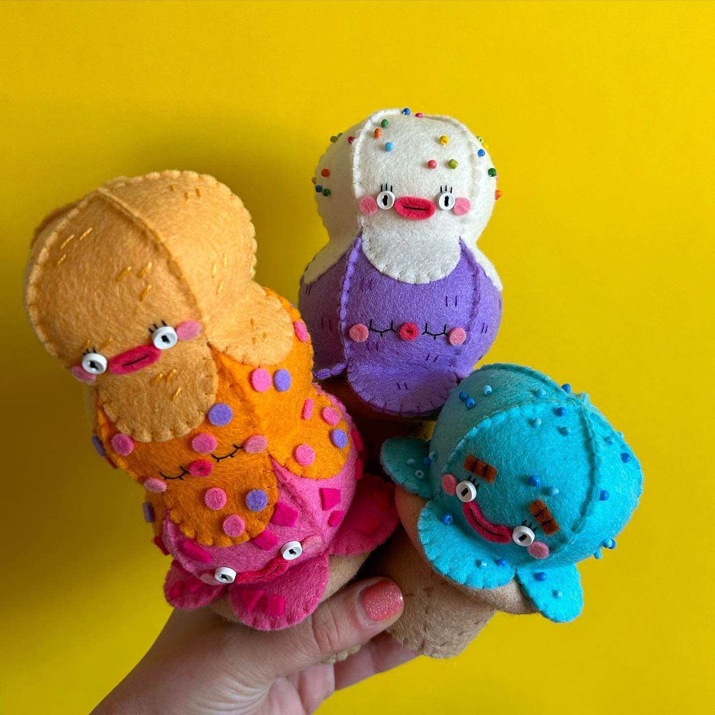 Ice cream toys made out of felt
